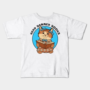 Read Banned Books Cute Kitten Kids T-Shirt